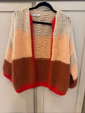 Maiami 100% Cashmere Colorblock Bomber Cardigan Size Small Medium